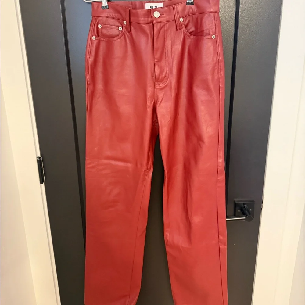 Pistola Cassie Super High Rise Straight Pant in Carmine size 28 - Picture 3 of 4